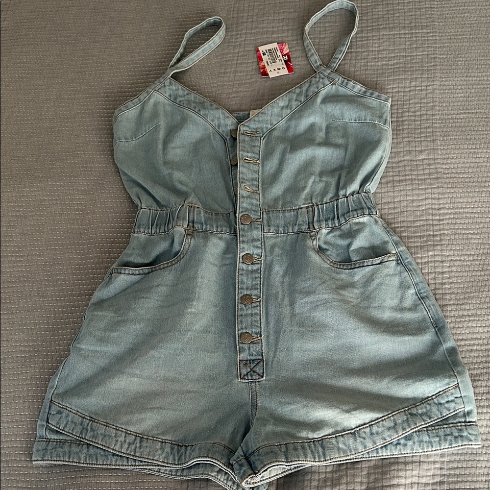 Light Blue Denim Kids Romper